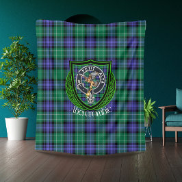 Abercrombie Scottish Clan Tartan & Wappen Fleecedecke