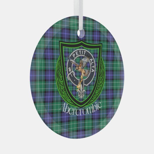 Abercrombie Scottish Clan Tartan & Wappen Ornament Aus Glas (Vorderseite Rechts)