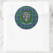 Abercrombie Scottish Clan Tartan & Wappen Runder Aufkleber (Tasche)