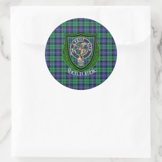 Abercrombie Scottish Clan Tartan & Wappen Runder Aufkleber (Tasche)