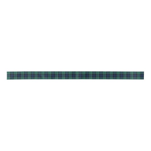 Abercrombie Tartan Blau und Grün Kariert Satinband (Vorderseite)