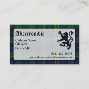 Abercrombie Tartan Business Card Visitenkarte