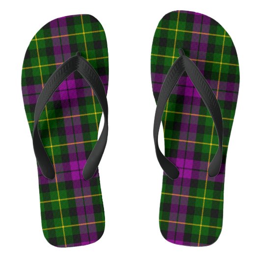 Abercrombie Tartan Lila & Green Adult Flip Flops Badesandalen (Fußbett)