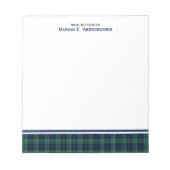 Abercrombie Tartan Notizblock (Vorderseite)