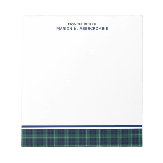 Abercrombie Tartan Notizblock (Vorderseite)
