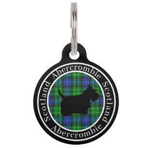 Abercrombie Tartan & Scottie Dog Personalisiert Haustiermarke