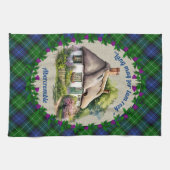 Abercrombie Thatched Cottage & Tartan Personalized Geschirrtuch (Horizontal)