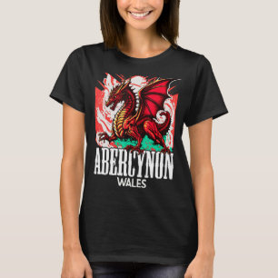 Abercynon Wales Welsh Flag Y Ddraig Goch Dragon T-Shirt