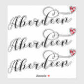 Aberdeen Flag Herz Stickers, Aberdonian Aufkleber (Blatt)