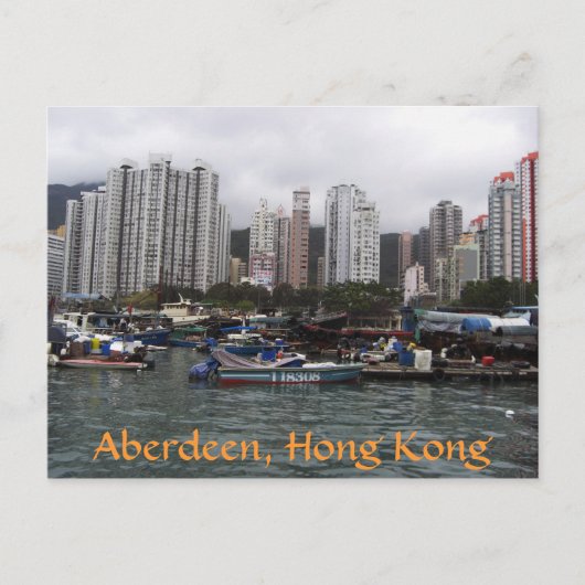 Aberdeen, Hongkong Postkarte (Vorderseite)