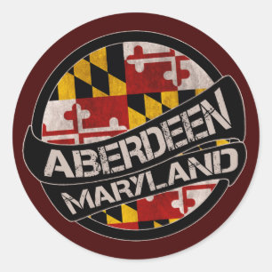 Aberdeen Maryland Flag Grunge Aufkleber