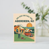 Aberdeen NJ Retro Postkarte (Stehend Vorderseite)