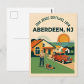 Aberdeen NJ Retro Postkarte (Vorne/Hinten)