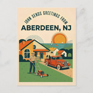 Aberdeen NJ Retro Postkarte