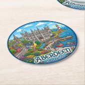 Aberdeen Schottland Runder Pappuntersetzer (Angewinkelt)