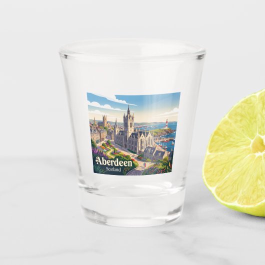 Aberdeen Schottland Schnapsglas (Vorderseite)