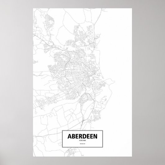 Aberdeen, Schottland (schwarz auf weiß) Poster (Vorne)