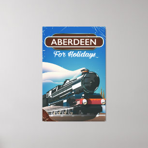 Aberdeen Schottland Vintage-Reiseplakat für Zugrei Leinwanddruck