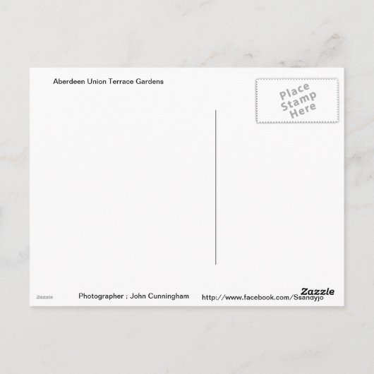 Aberdeen Scotland Gewerkschaft Terrace Gardens Postkarte (Rückseite)