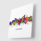 Aberdeen Scotland Skyline Quadratische Wanduhr (Winkel)