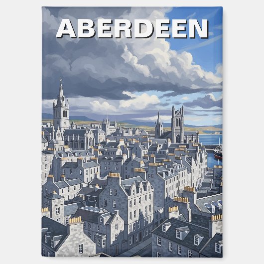 Aberdeen Scotland Travel Magnet (Vorderseite)
