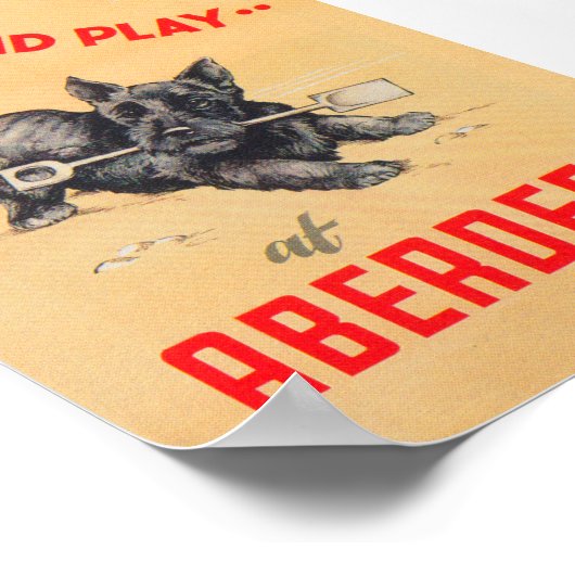 Aberdeen Scotland Vintage Travel Poster (Ecke)