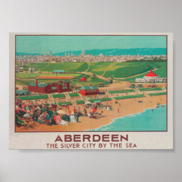 Aberdeen Scotland Vintage Travel Poster