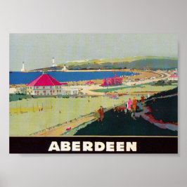 Aberdeen Scotland Vintage Travel Poster