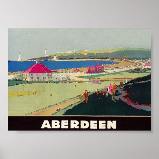 Aberdeen Scotland Vintage Travel Poster (Vorne)