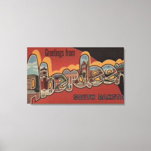 Aberdeen, South Dakota - große Buchstabe-Szenen Leinwanddruck