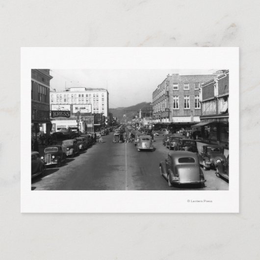 Aberdeen, WA - Aussicht auf das Stadtzentrum von W Postkarte (Vorderseite)