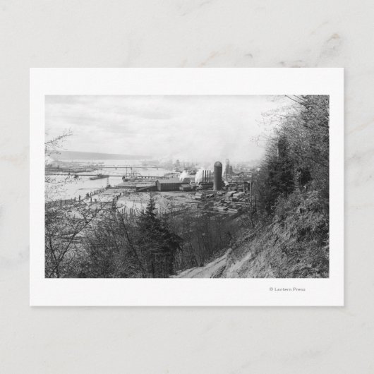 Aberdeen, WA Town View Mill und Harbour Fotograp Postkarte (Vorderseite)