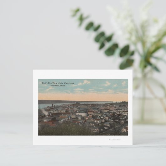 Aberdeen, WA - Vogelblick auf die Wasserfront Postkarte (Stehend Vorderseite)