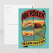 Aberdeen Washington Vintage Travel Postcard Postkarte (Vorne/Hinten)