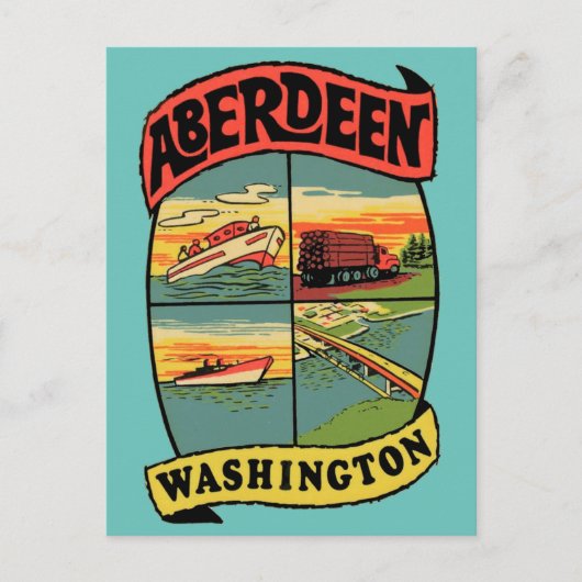 Aberdeen Washington Vintage Travel Postcard Postkarte (Vorderseite)