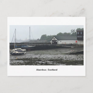 Aberdour - Boote vor den Gebäude des Hafens Postkarte