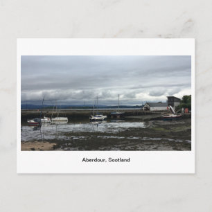 Aberdour Harbour - Boote bei Ebbe Postkarte