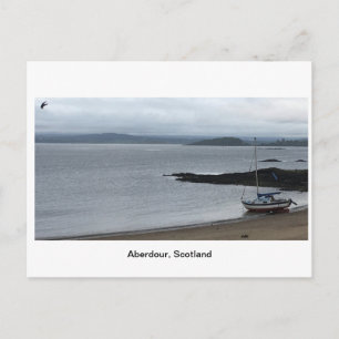 Aberdour, Schottland - Schiff am wolkigen Tag Postkarte