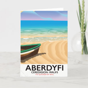 Aberdyfi, Ceredigion Wales Vintage-Reiseplakat Feiertagskarte