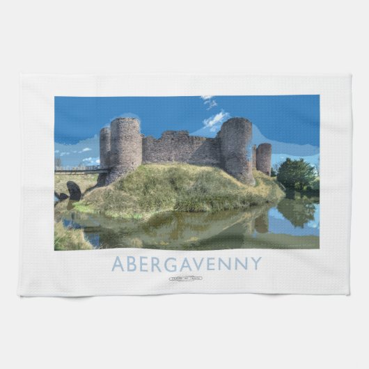 Abergavenny Eisenbahn-Plakat Geschirrtuch (Horizontal)