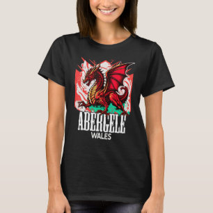 Abergele Wales Walisische Flagge Y Ddraig Goch Dra T-Shirt