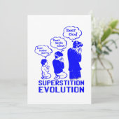 Aberglaube-Evolution lustig Einladung (Stehend Vorderseite)