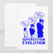 Aberglaube-Evolution lustig Einladung (Vorne/Hinten)