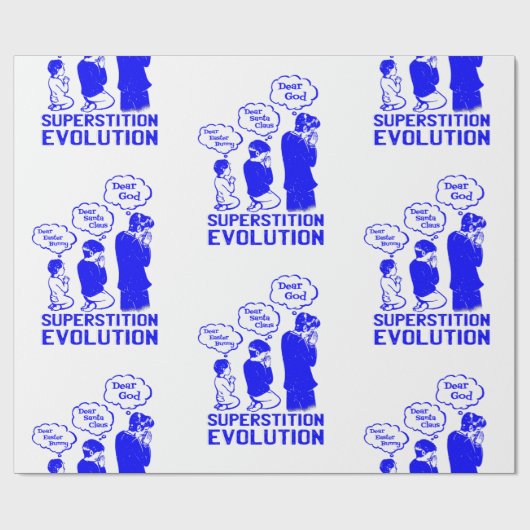 Aberglaube-Evolution lustig Geschenkpapier (Flach)