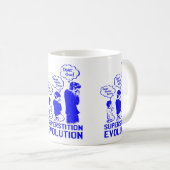 Aberglaube-Evolution lustig Kaffeetasse (VorderseiteRechts)