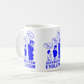 Aberglaube-Evolution lustig Kaffeetasse (Vorderseite Links)