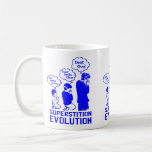 Aberglaube-Evolution lustig Kaffeetasse