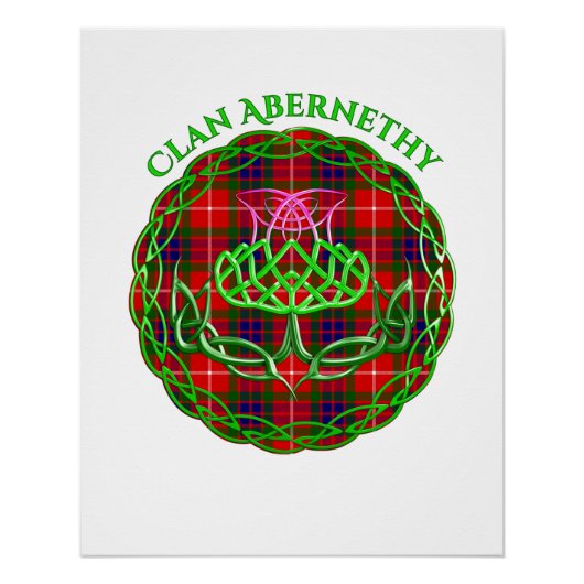 Abernethy Scottish Tartan Celtic Thistle Poster (Vorderseite)