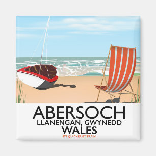 Abersoch Llanengan in Gwynedd, Wales Reiseplakat Magnet