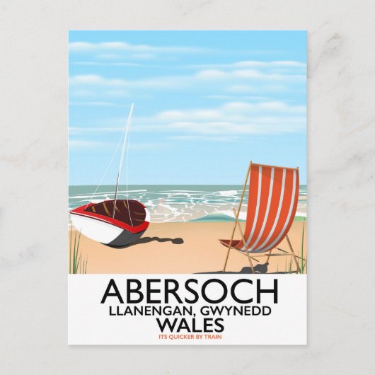 Abersoch Llanengan in Gwynedd, Wales Reiseplakat Postkarte (Vorderseite)